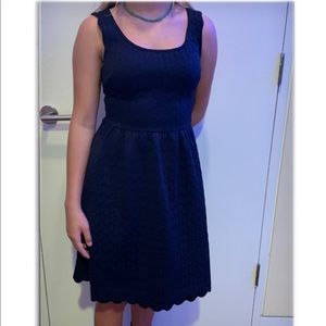 Navy blue sleeveless dress